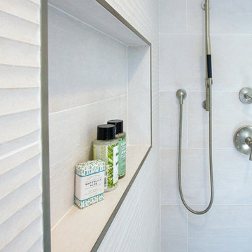 A Seamless Niche Lined with Porcelanosa White Tile