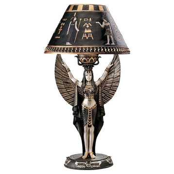 17.5" Ancient Isis Egyptian Statue Sculptural Table Lamp