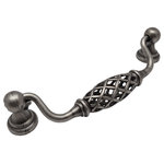 Cosmas - Cosmas 1749-128WN Weathered Nickel 5&rdquo; CTC (128mm) Birdcage Drop Pull - 5" (128mm) Hole Centers