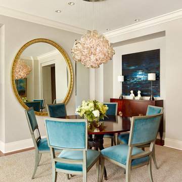 Blue Velvet Dining Room