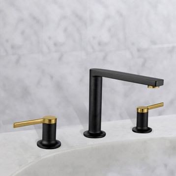 Fontana Napoli Black Gold Double Handle Sink Faucet