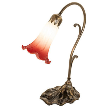 Meyda Tiffany 182113 Tiffany Pond Lily 15" Tall Buffet Table Lamp - Antique