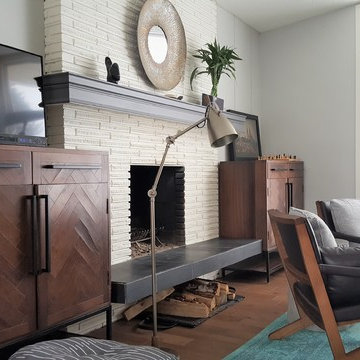 Rustic Midcentury Living & Dining Room