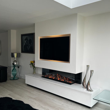 Media Wall with Electric Fireplace