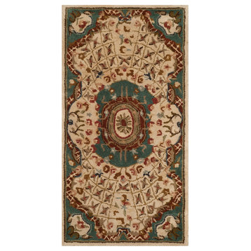 Safavieh Classic Collection CL304 Rug, Ivory/Light Blue, 2'3"x4'