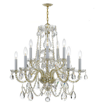 Crystorama 1130-PB-CL-MWP 10 Light Chandelier in Polished Brass