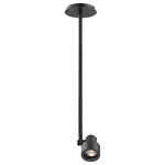 Recesso Lighting - Stepped Cylinder Adjustable Monopoint - Black - GU10 Base - Stepped Cylinder Adjustable Monopoint - Black - GU10 Base  Black finish mini-pendant spot light with stepped cylinder shade. Takes one GU10 base MR-16 light bulb up to 50-watts maximum (not included). 120 volts line voltage. Comes with one 6-inch and 3 12-inch downrods. Suitable for installation in dry locations only. ETL / CETL certified.