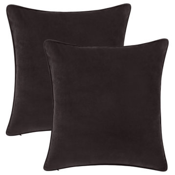 A1HC Soft Velvet Throw Pillow Covers Only, Set of 2, Iron Gray, 20"x20"