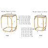 Metal With Glass Gold Accent Table 15.5"W, Set of 2