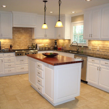 Texas Mesquite Work Island Compliments this Traditional Kitchen