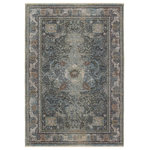 Jaipur Living - Israfel Medallion Blue/ Green Area Rug 10'X14' - Intricate designs and fresh colorways define the updated traditional style of the Solene collection. The Israfel design features a distressed medallion in cool hues of blue, green, pink, yellow, brown, and cream. This inviting area rug incorporates cream fringe for an authentic feel. The polyester fibers easily withstand high traffic areas, kids, and pets while maintaining style and a soft hand.