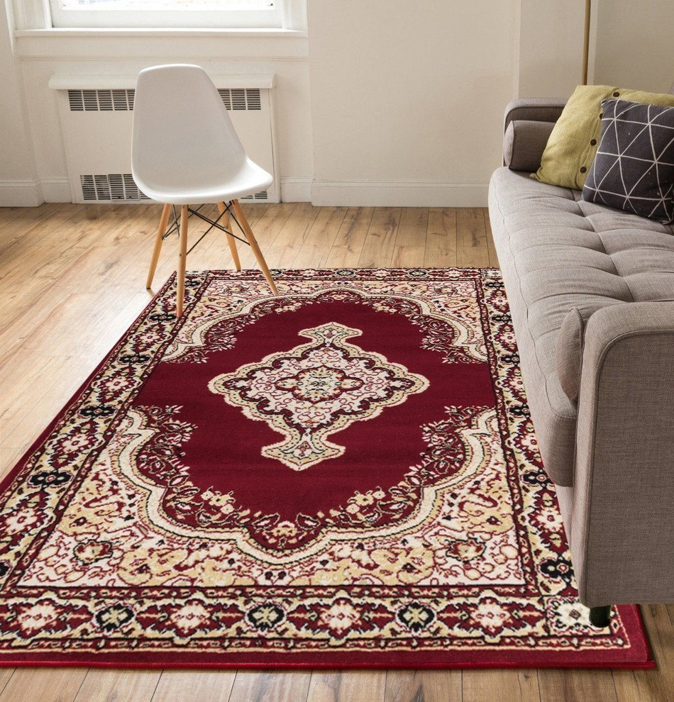 Red Woven Rug Well Woven Miami Tehran Traditional Red, 9'3