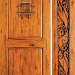 Knotty Alder Entry Prehung Door with One Sidelite,, Speakeasy - Front Doors