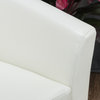 GDF Studio Corley Faux Leather Swivel Club Chair, Ivory, Faux Leather