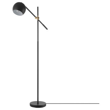 Molly 60" Matte Black Floor Lamp with Matte Black Shade