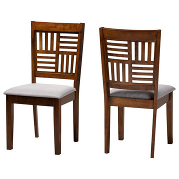 Jesper Modern, Gray/Walnut Brown, Dining Chairs, Set of 2
