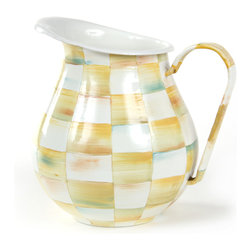Parchment Check Enamel Pitcher | MacKenzie-Childs - Pitchers