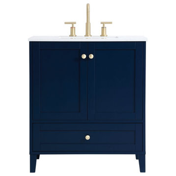 Elegant VF18030BL 30"Single Bathroom Vanity, Blue