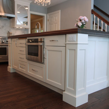 Pull out chopping board and microwave drawer