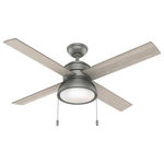 Hunter - Hunter 51031 Loki 52" Ceiling Fan with LED Light and Pull Chain - Let the Loki ceiling fan be the finishing touch toLoki 52" Ceiling Fan Matte Silver *UL Approved: YES Energy Star Qualified: n/a ADA Certified: n/a  *Number of Lights: 2-*Wattage:8w LED bulb(s) *Bulb Included:Yes *Bulb Type:LED *Finish Type:Matte Silver