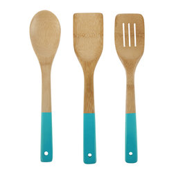 3 Piece Colored Bamboo Utensil Set - Specialty Cookware