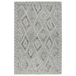 Amer Rugs - Berlin Tania Area Rug, Light Gray, 2' x 3', Geometric - Envelop your home with beauty and style with this trendy farmhouse-style handmade area rug. It offers a soft feel and neutral tones in a high-low texture that will add dimension to any space without overwhelming the decor. Carefully hand-hooked in India of 100% all natural wool, it will surely last for generations.