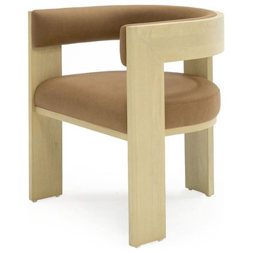 Nova Domus Osaka Modern Natural Ash, Rust Fabric Dining Chair