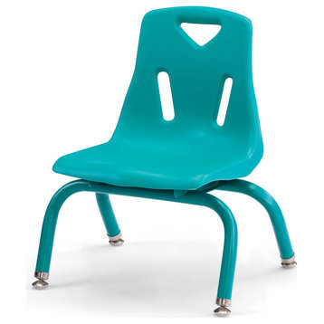 Berries Stacking Chairs with Powder-Coated Legs - 8" Ht - Set of 6 - Teal