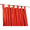 Orange Tab Top Indian Sari Curtain / Drape / Panel- Pair Window, 48"x84"
