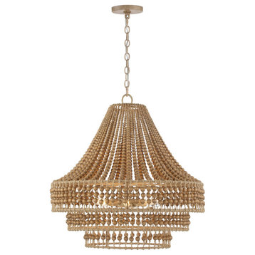 Crystorama Silas 6-Light Traditional Chandelier in Burnished Silver