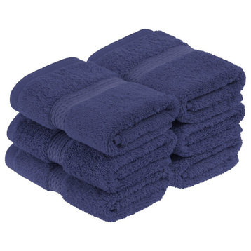 6 Piece Egyptian Cotton Soft Quick Dry Towel, Navy Blue