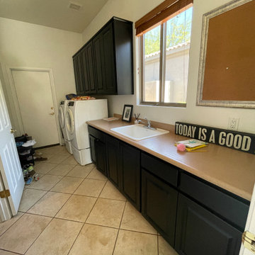 Multiple Room Cabinetry Reface with Partial Build