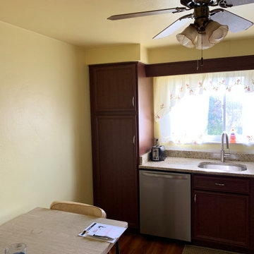cabinet refacing-----dark wood with granite countertop