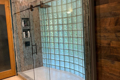Large Shower with Sliding Door
