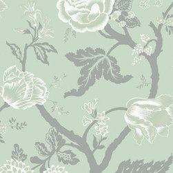 Sea Breeze Large Floral Trail Wallpaper - Wallpaper