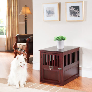 Helena Pet Crate in Mahogany Wood by Elegant Home Fashions