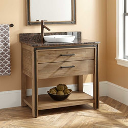 36" CELEBRATION VANITY FOR SEMI-RECESSED SINK - RUSTIC ACACIA - Products