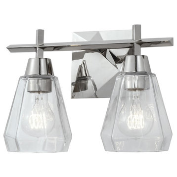 Norwell Lighting Arctic Bath Series 2 Light Sconce, Polished Nickel 8282-PN-CL