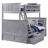 Twin over Full Bunk Bed With Raised Panel Drawer