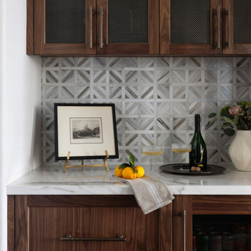 Home Bar with Skyline Ponte Basket Mosaic