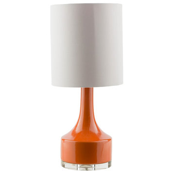 Farris Table Lamp by Surya, Orange/White Shade