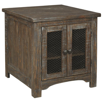 Ashley Furniture Danell Ridge 24" Storage End Table in Brown