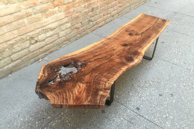 Gorgeous and Long Claro Walnut Live Edge Coffee Table - P10227