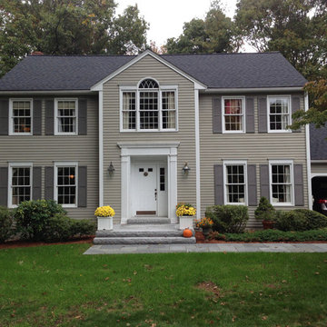 Large Granite Entrance with Bluestone Walkway