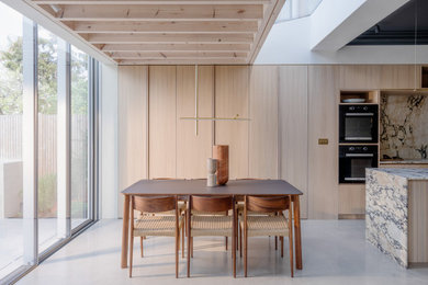 Modern dining room in London.