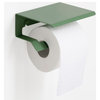 Slim Toilet Paper Holder With Lid, Matte Green