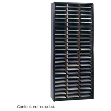 Safco Value Contemporary Metal 72 Compartments Flat Files Organizer in Black