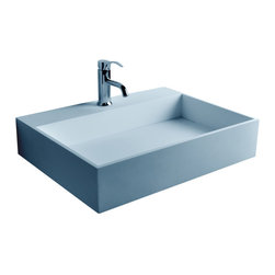 ADM Bathroom Design - ADM Rectangular Wall Mounted Sink, White, 24" - Bathroom Sinks