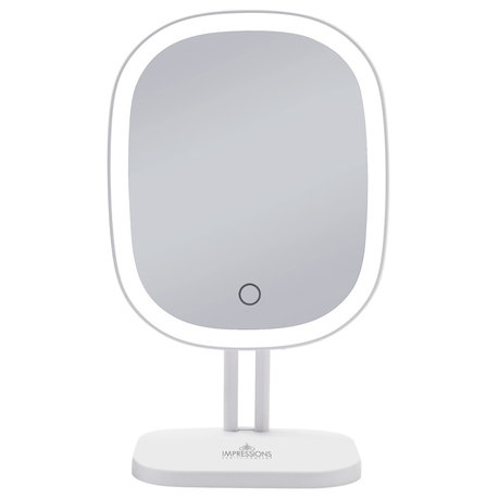 Touch Highlight LED Makeup Mirror, White
