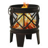vidaXL Fire Pit Outdoor Fireplace for Camping Picnic Firebowl with Poker Steel